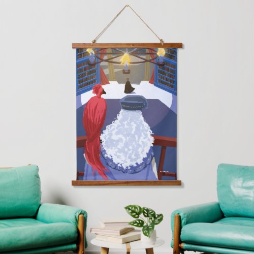 Dumbledore  Fawkes on Balcony Hanging Tapestry