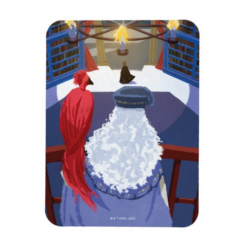 Dumbledore  Fawkes on Balcony Magnet