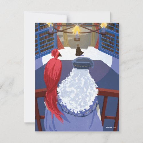 Dumbledore  Fawkes on Balcony Note Card