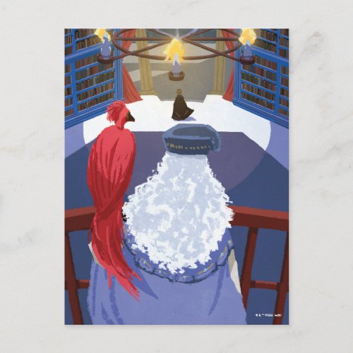 Dumbledore  Fawkes on Balcony Postcard