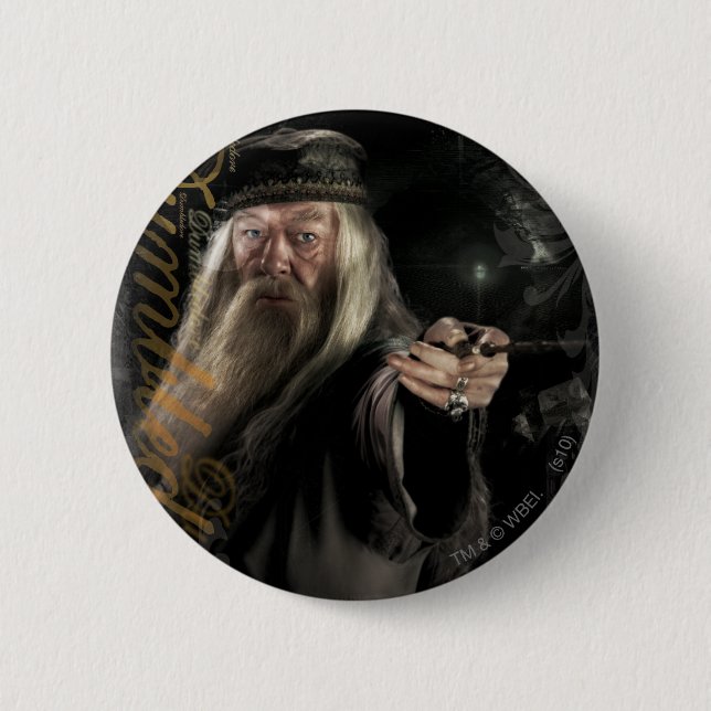 Dumbledore Script Logo Button (Front)