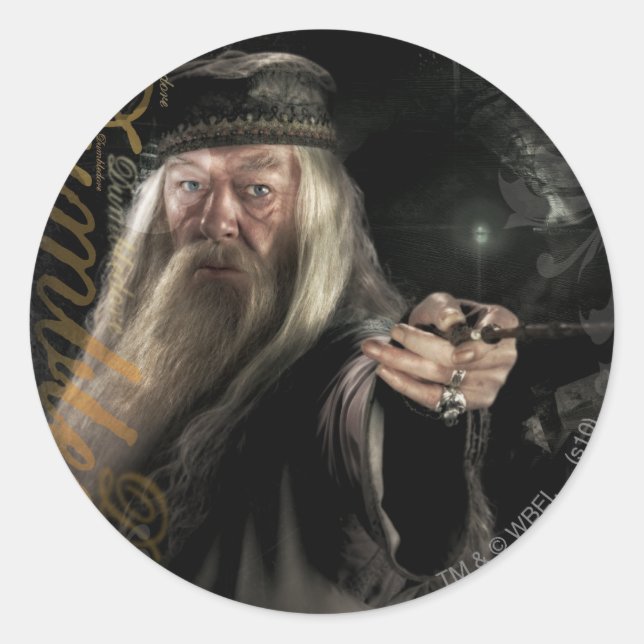 Dumbledore Script Logo Classic Round Sticker (Front)