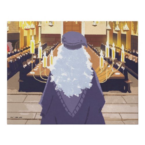 Dumbledore Speaking in the Hogwarts Great Hall Faux Canvas Print