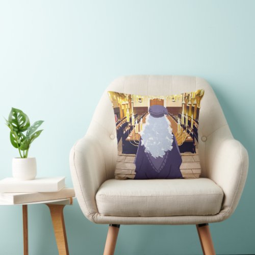 Dumbledore Speaking in the Hogwarts Great Hall Throw Pillow