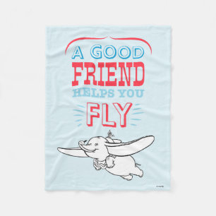 Dumbo A Good Friend Helps You Fly Fleece Blanket