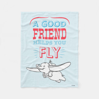 Dumbo | A Good Friend Helps You Fly Fleece Blanket