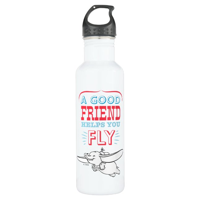 Dumbo | A Good Friend Helps You Fly Stainless Steel Water Bottle (Front)
