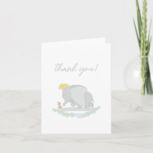 Dumbo and Timothy Q. Baby Shower Letterpress Thank You Card