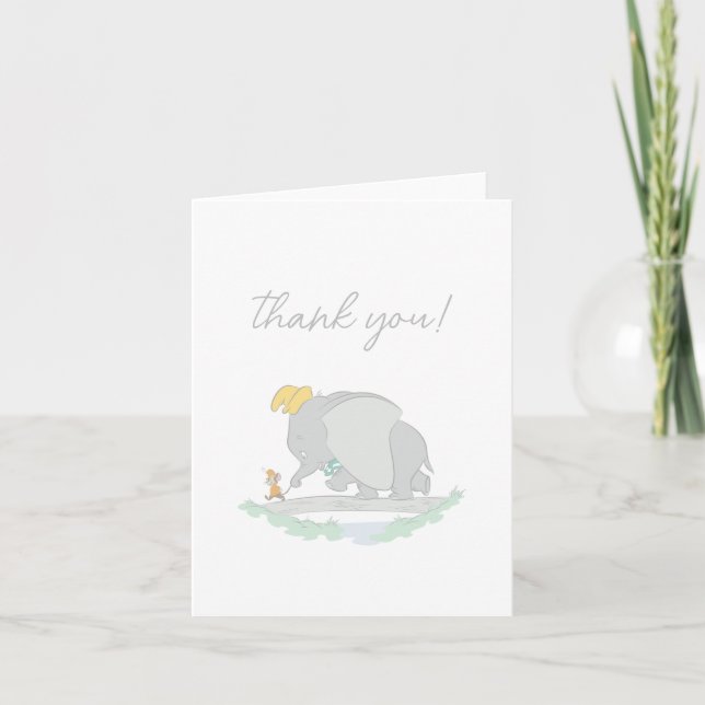 Dumbo and Timothy Q. Baby Shower Thank You Card (Front)