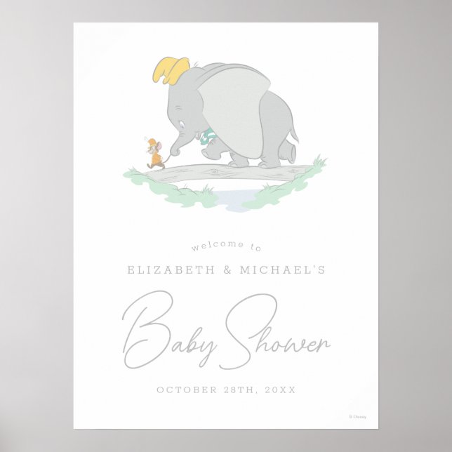 Dumbo and Timothy Q. Baby Shower Welcome Sign (Front)