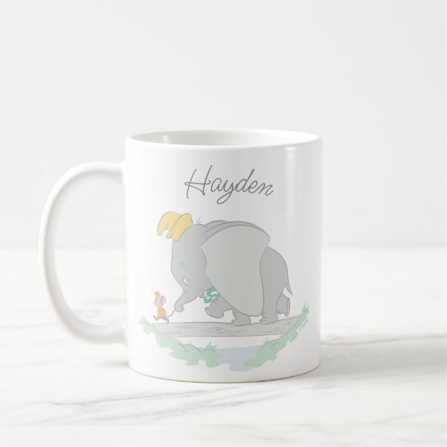 Dumbo and Timothy Q. Watercolor Coffee Mug (Left)
