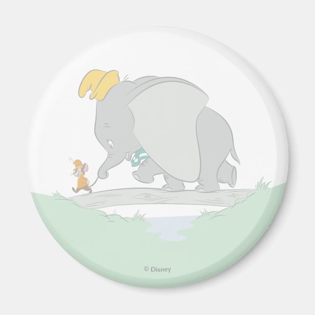 Dumbo and Timothy Q. Watercolor Magnet (Front)