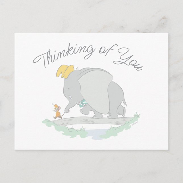 Dumbo and Timothy Q. Watercolor Postcard (Front)