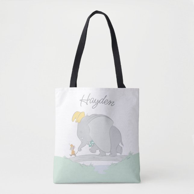 Dumbo and Timothy Q. Watercolor Tote Bag (Front)