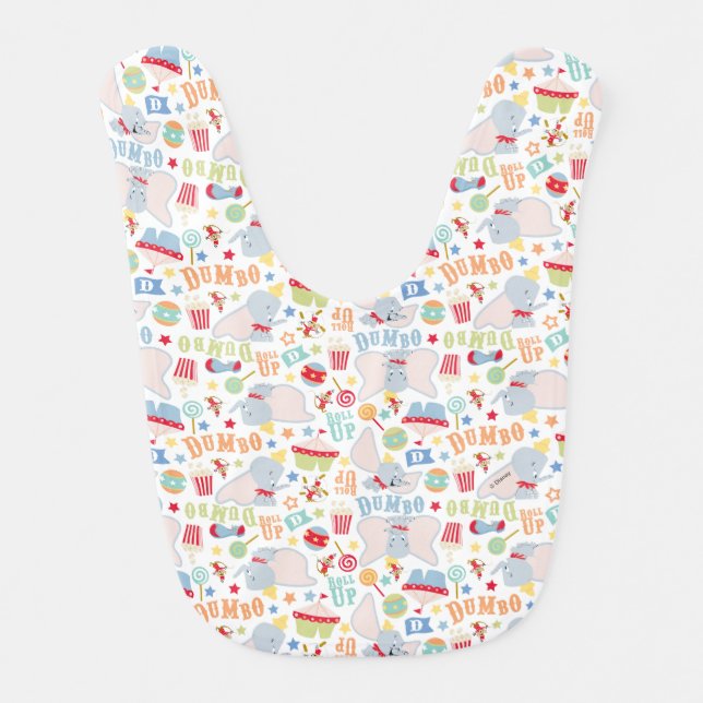 Dumbo and Timothy Roll Up Pattern Baby Bib (Front)