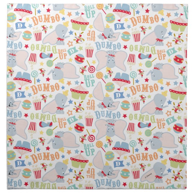 Dumbo and Timothy Roll Up Pattern Cloth Napkin (Front)