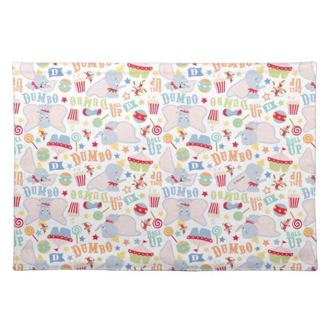 Dumbo and Timothy Roll Up Pattern Cloth Placemat (Front)