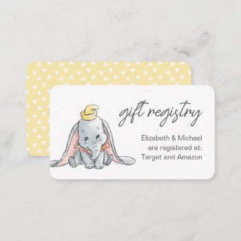 Dumbo |  Baby Shower Gift Registry Enclosure Card by dumbo at Zazzle