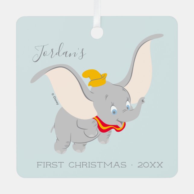 Dumbo | Baby's First Christmas Metal Ornament (Front)