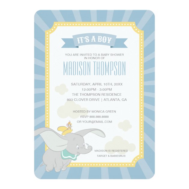 Dumbo | Boy Baby Shower Invitation