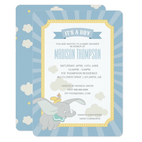 Invitaciones De Dumbo Para Baby Shower