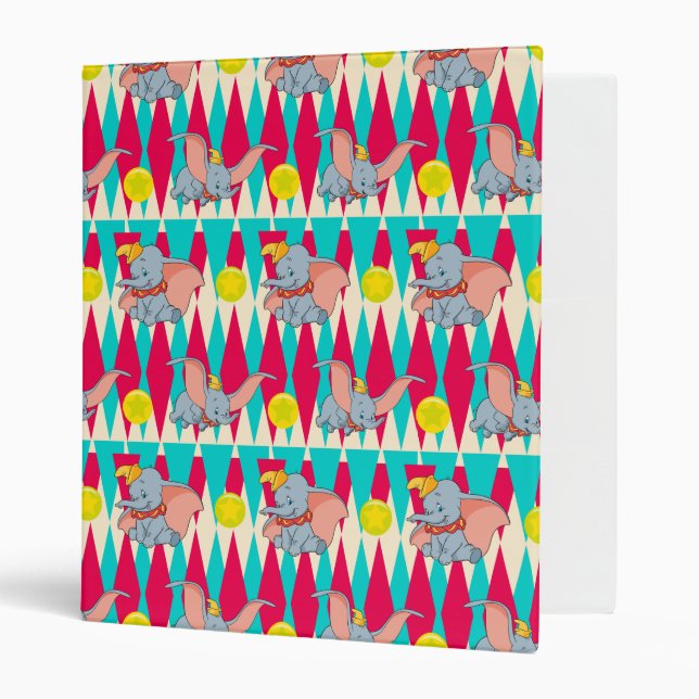 Dumbo Bright Circus Pattern 3 Ring Binder (Front/Inside)
