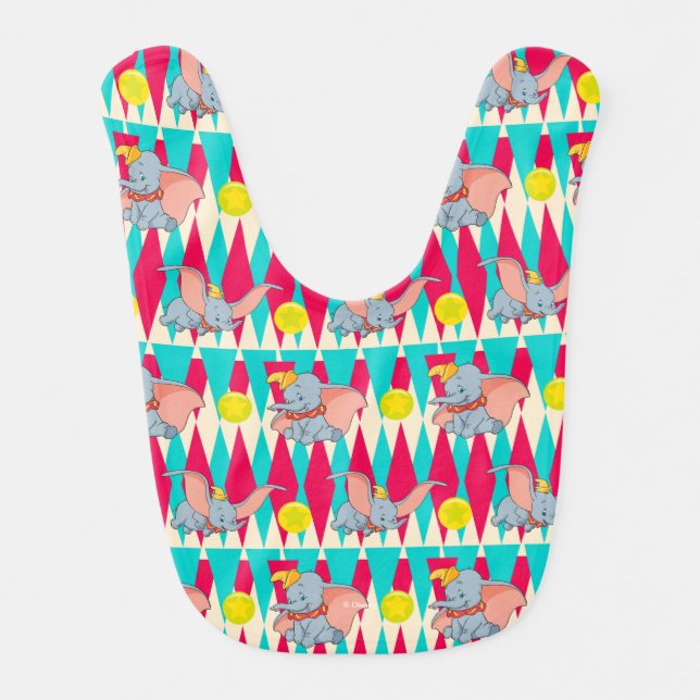 Dumbo Bright Circus Pattern Baby Bib (Front)