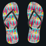 Dumbo Bright Circus Pattern Flip Flops<br><div class="desc">This design feature's Dumbo in a bright and colorful pattern.</div>