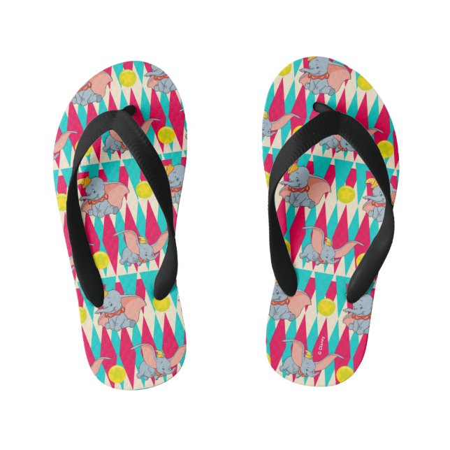 Dumbo Bright Circus Pattern Kid's Flip Flops (Footbed)