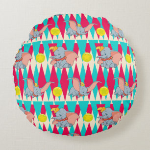 Dumbo Bright Circus Pattern Round Pillow