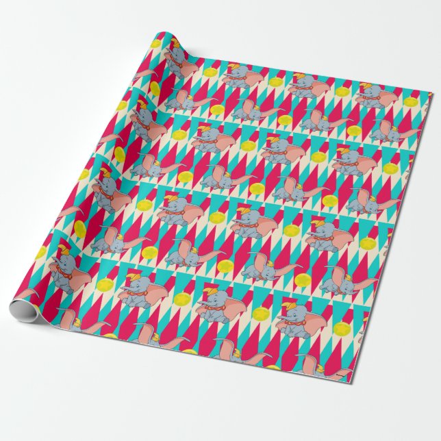 Dumbo Bright Circus Pattern Wrapping Paper (Unrolled)