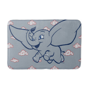 Dumbo   Cartoon Dumbo Flying With Feather Bath Mat