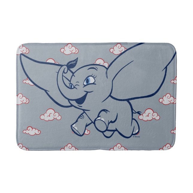 Dumbo | Cartoon Dumbo Flying With Feather Bath Mat (Front)