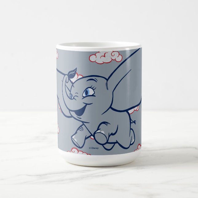 Dumbo | Cartoon Dumbo Flying With Feather Coffee Mug (Center)