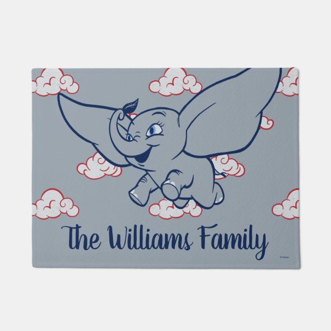 Dumbo | Cartoon Dumbo Flying With Feather Doormat (Front)