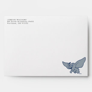 Dumbo Cartoon Dumbo Flying With Feather Envelope