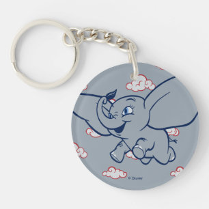 Dumbo Cartoon Dumbo Flying With Feather Keychain