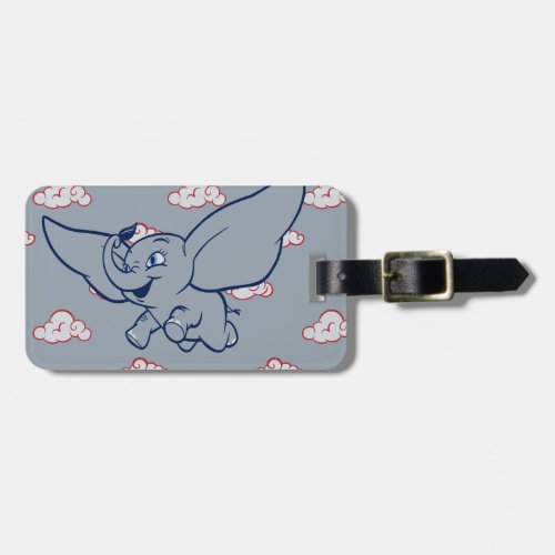 Dumbo  Cartoon Dumbo Flying With Feather Luggage Tag