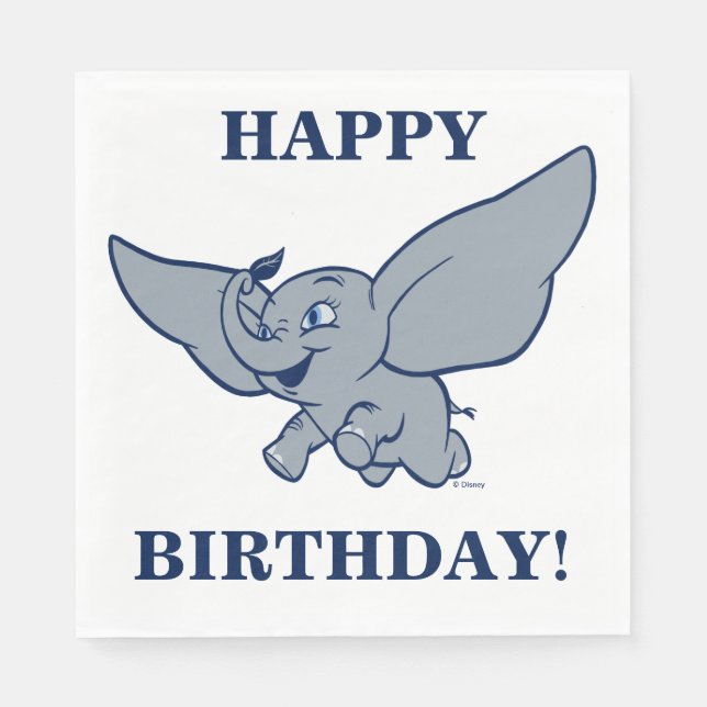 Dumbo | Cartoon Dumbo Flying With Feather Napkins (Front)
