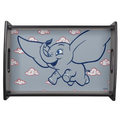 Dumbo  Cartoon Dumbo Flying With Feather Serving Tray