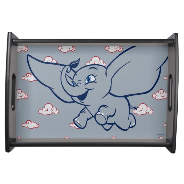 Dumbo | Cartoon Dumbo Flying With Feather Serving Tray (Front)