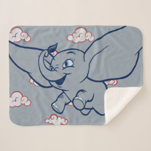 Dumbo Cartoon Dumbo Flying With Feather Sherpa Blanket