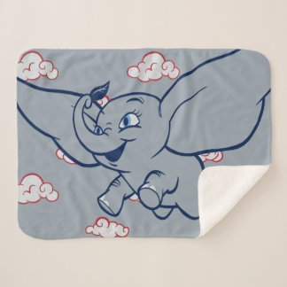 Dumbo | Cartoon Dumbo Flying With Feather Sherpa Blanket