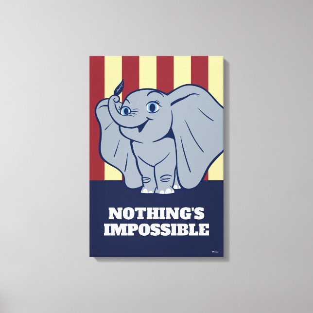 Dumbo | Cartoon Dumbo Holding Up Feather Canvas Print (Front)