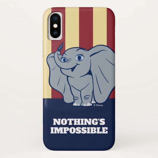 Dumbo | Cartoon Dumbo Holding Up Feather Case-Mate iPhone Case (Back)