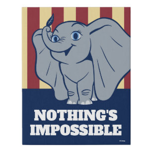 Dumbo Cartoon Dumbo Holding Up Feather Faux Canvas Print