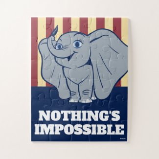 Dumbo | Cartoon Dumbo Holding Up Feather Jigsaw Puzzle