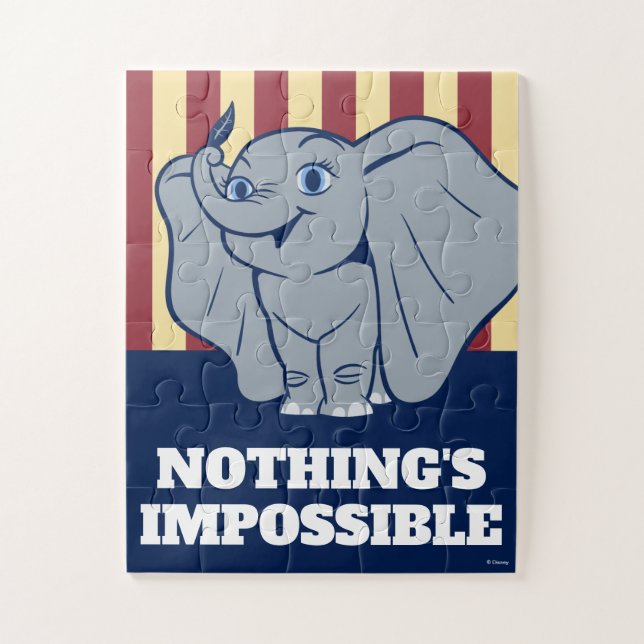 Dumbo | Cartoon Dumbo Holding Up Feather Jigsaw Puzzle (Vertical)