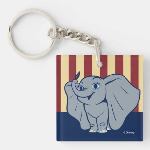 Dumbo Cartoon Dumbo Holding Up Feather Keychain
