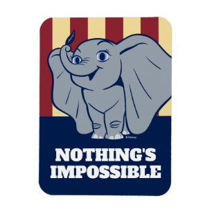 Dumbo Cartoon Dumbo Holding Up Feather Magnet